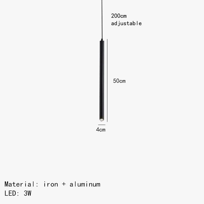 suspension led minimalistes en fer et aluminium réglable