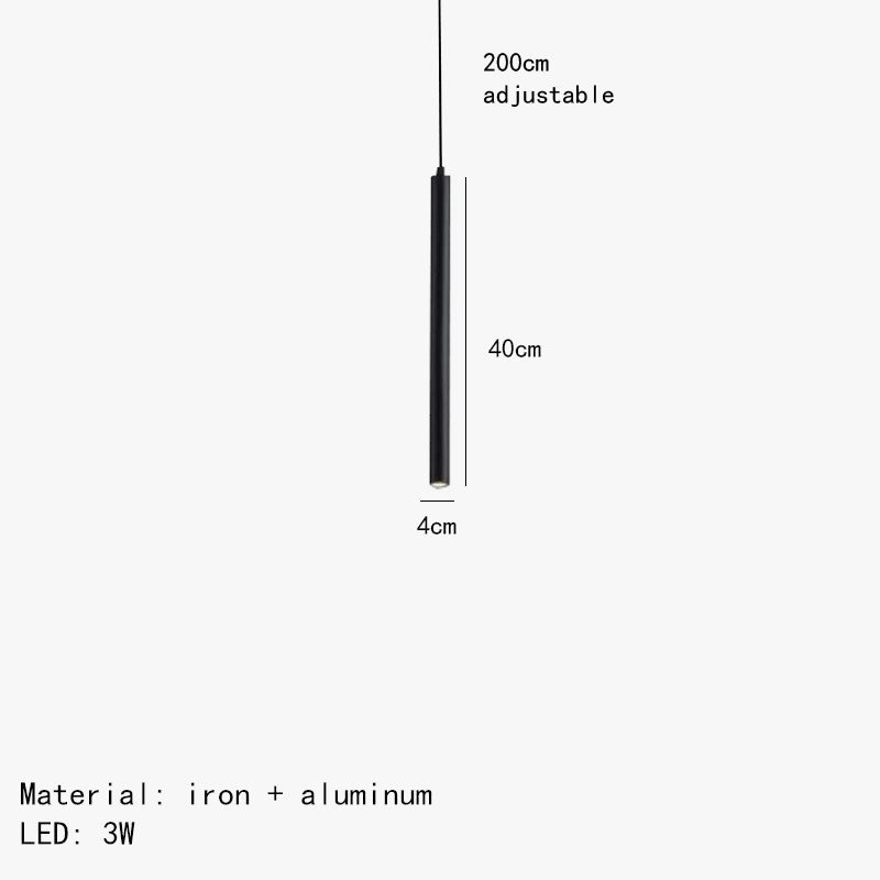 suspension led minimalistes en fer et aluminium réglable