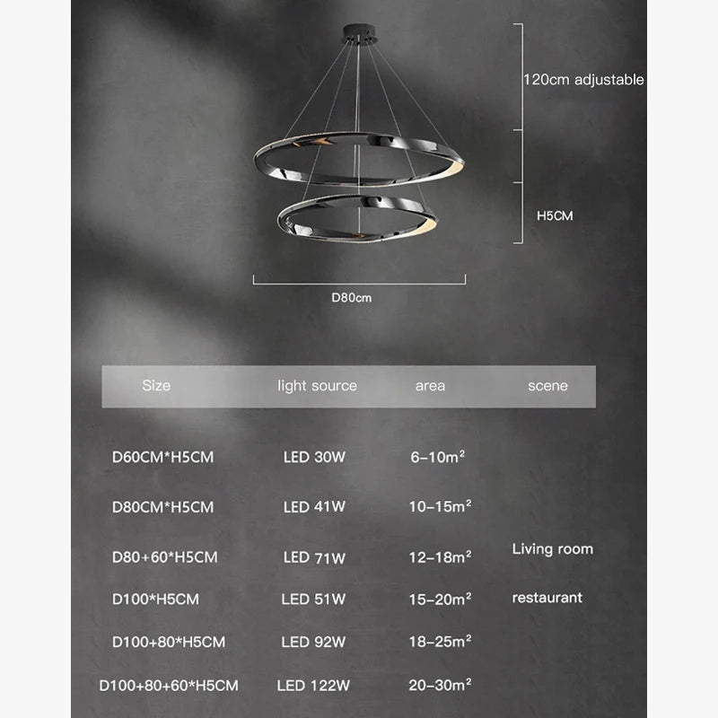 suspension led moderne avec design artistique et télécommande