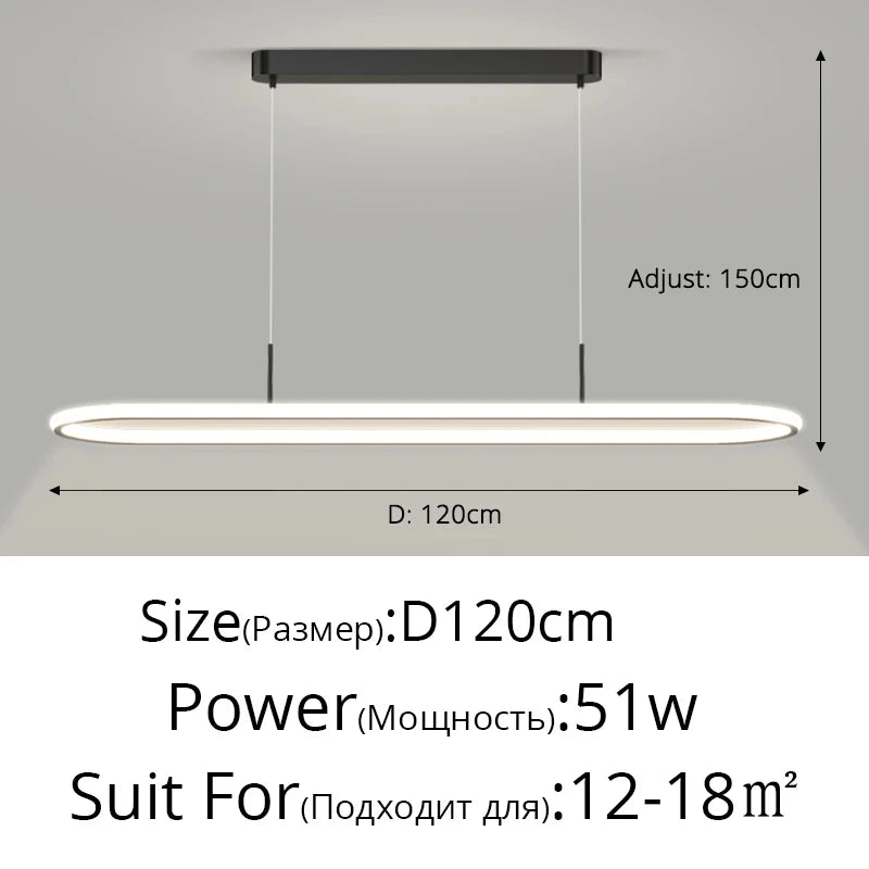 suspension led moderne éclairage intérieur design rectangulaire