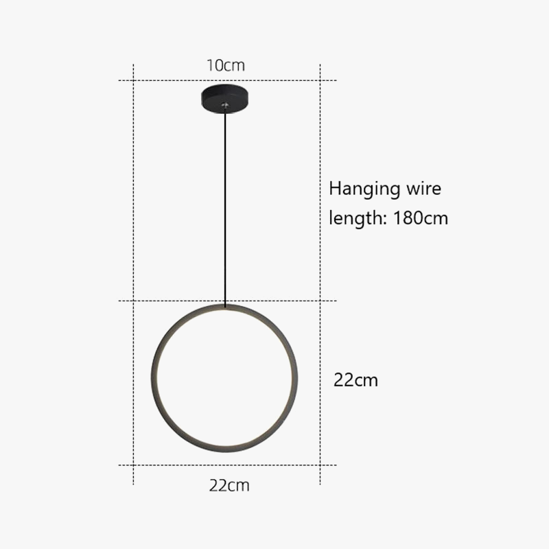 suspension led moderne en forme d'anneau pour décoration maison