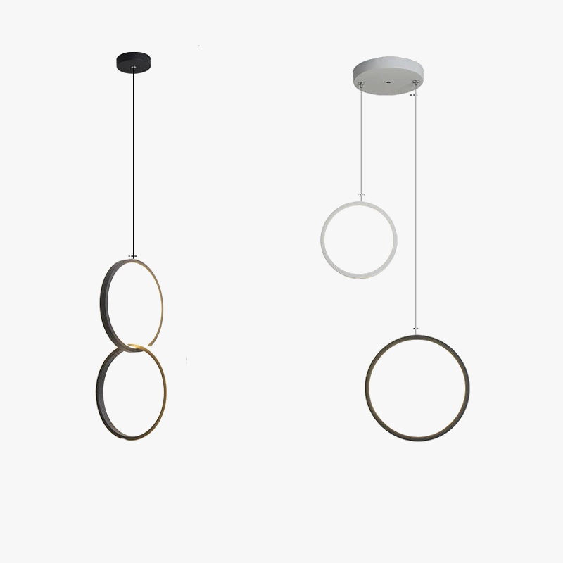suspension led moderne en forme d'anneau pour décoration maison