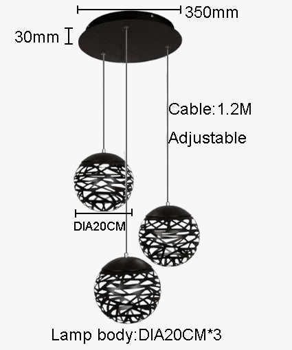 suspension led moderne en métal pour intérieur décoratif
