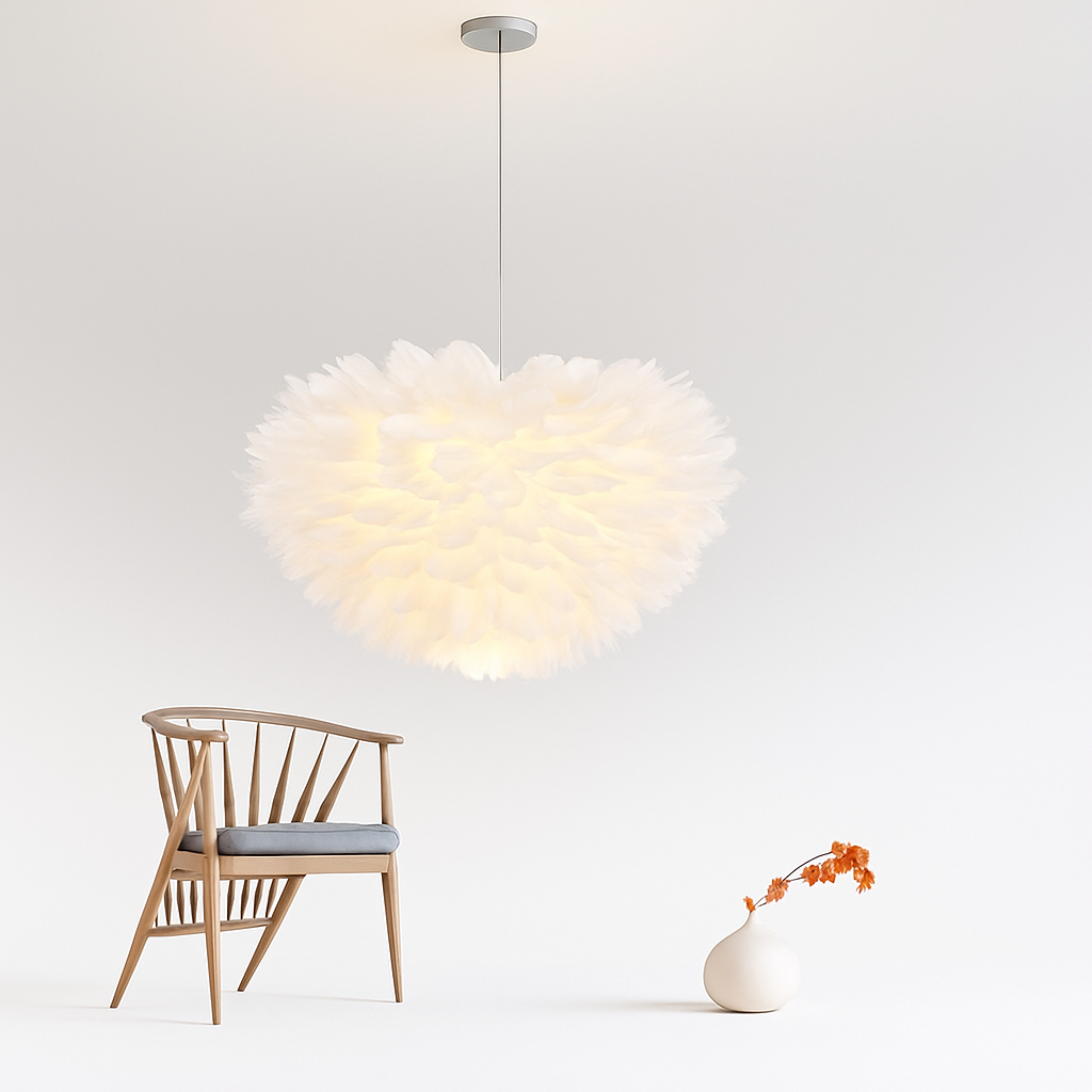 Suspension LED moderne fleurie blanche