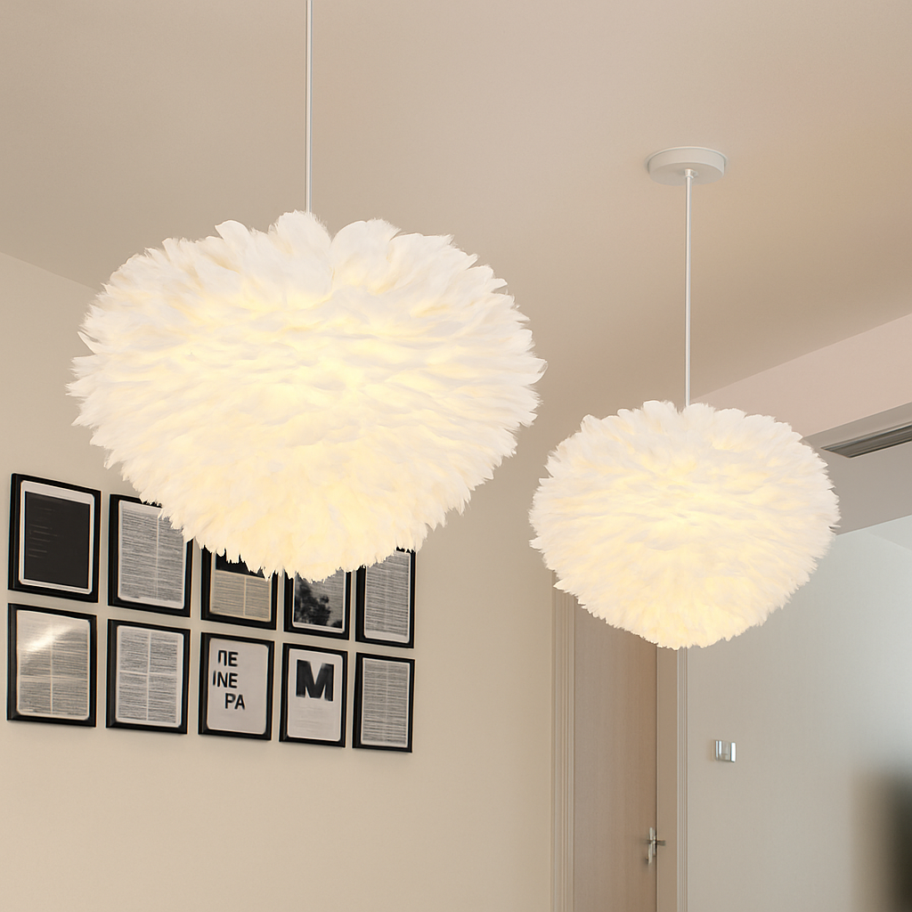 Suspension LED moderne fleurie blanche