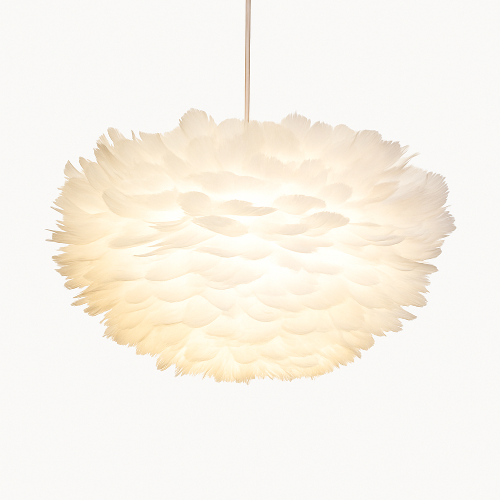 Suspension LED moderne fleurie blanche
