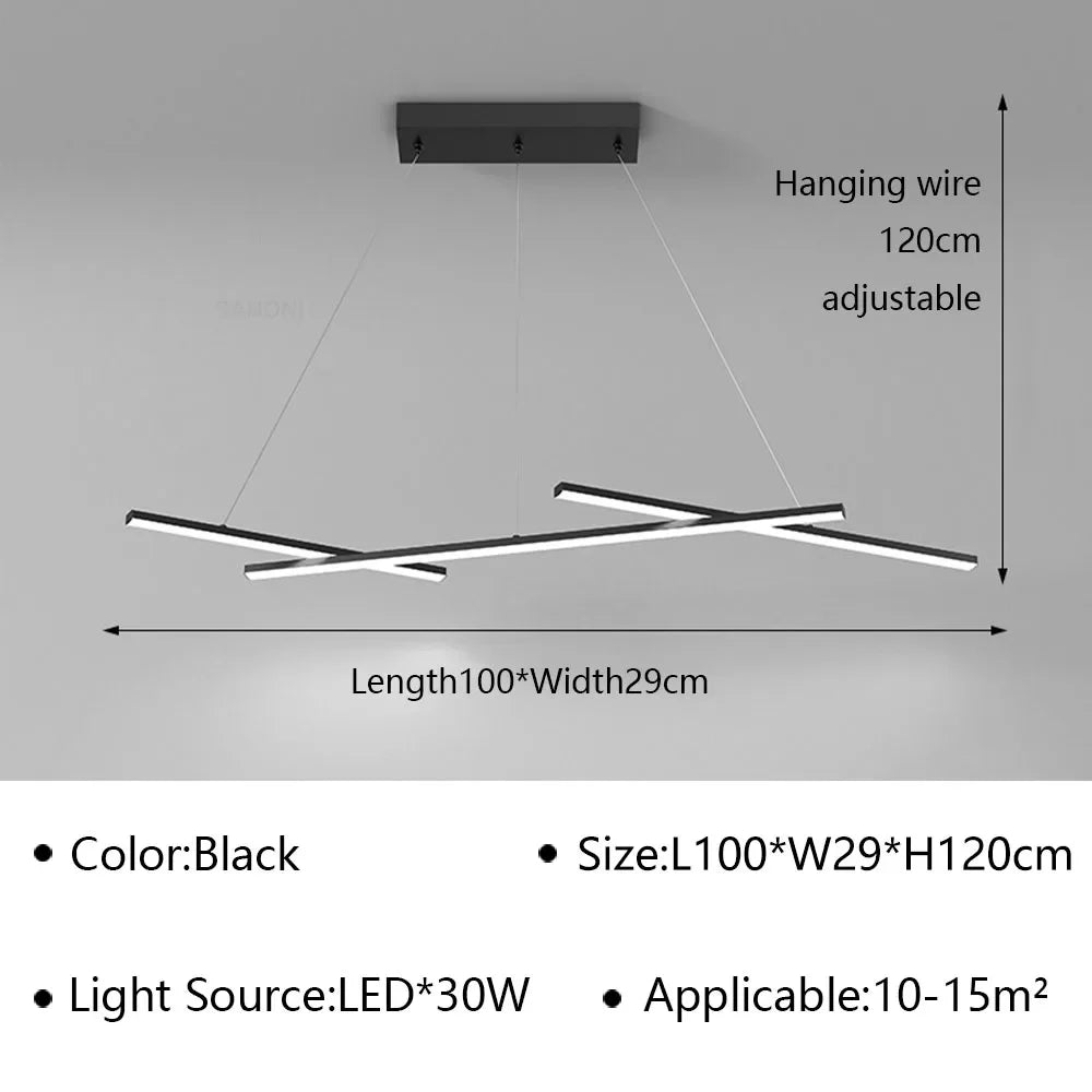 suspension led moderne minimaliste en fer art ligne