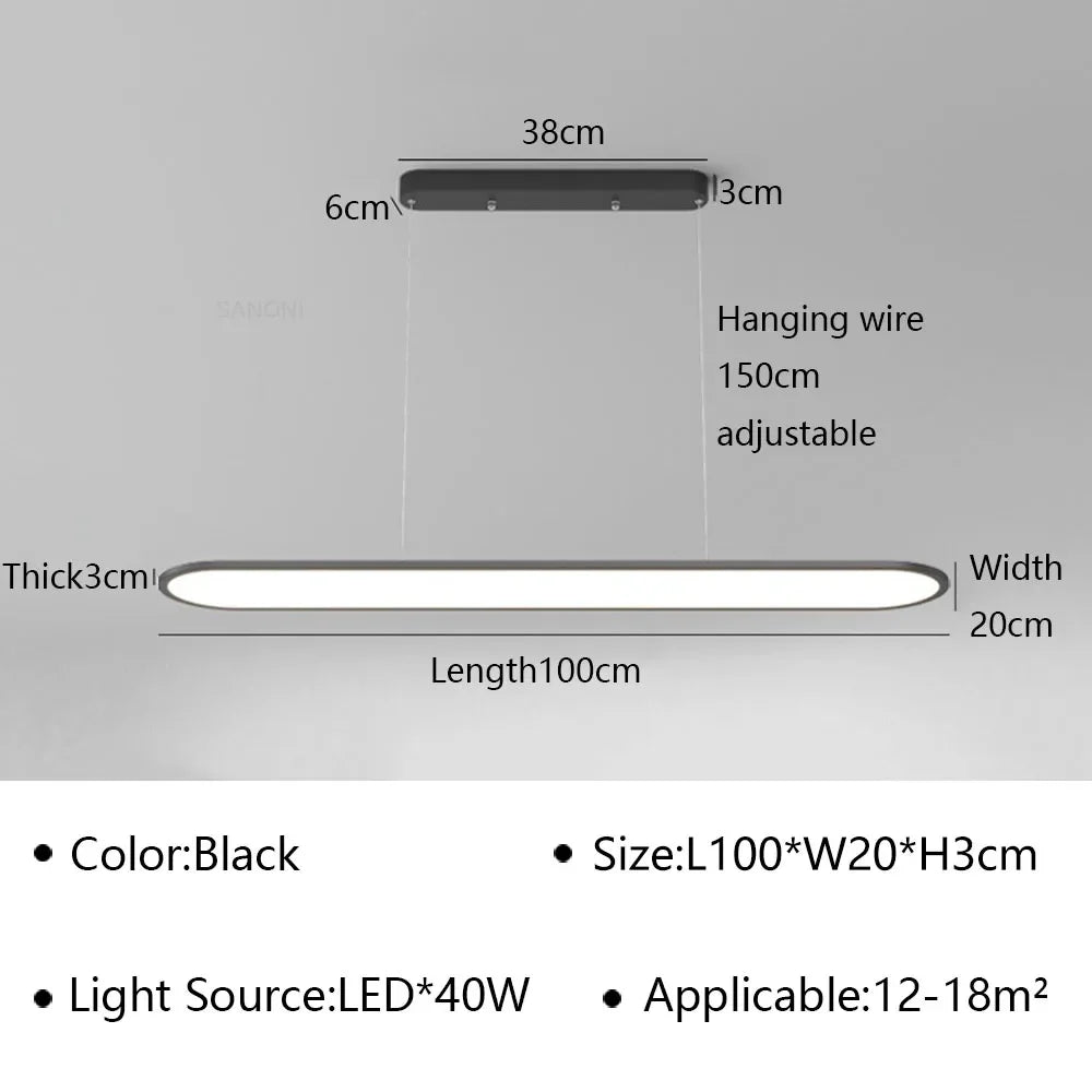 suspension led moderne minimaliste en ferronnerie pour bar
