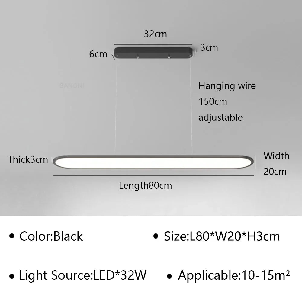 suspension led moderne minimaliste en ferronnerie pour bar