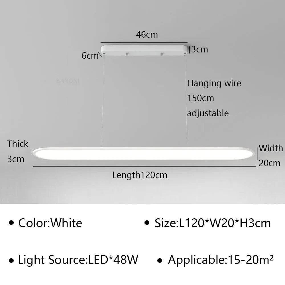 suspension led moderne minimaliste en ferronnerie pour bar