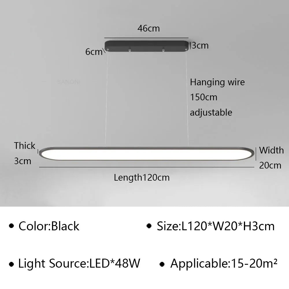 suspension led moderne minimaliste en ferronnerie pour bar