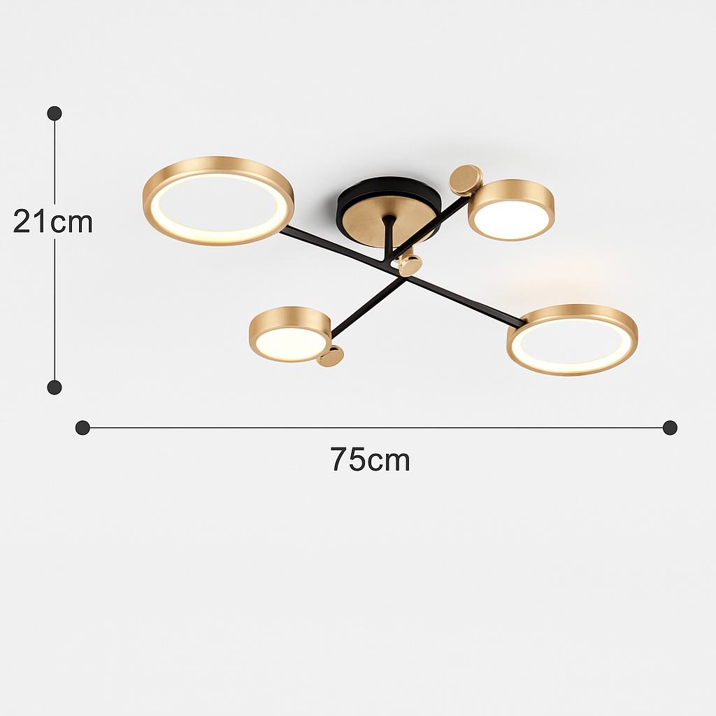 Suspension LED moderne or noir gradation tél.
