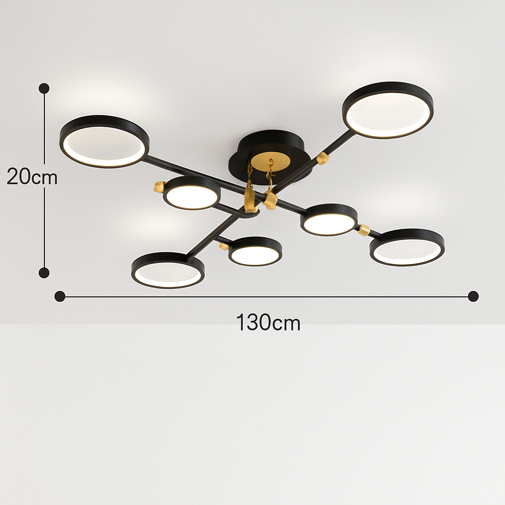 Suspension LED moderne or noir gradation tél.