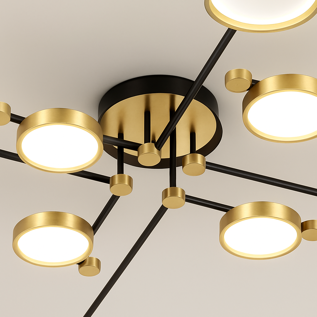 Suspension LED moderne or noir gradation tél.