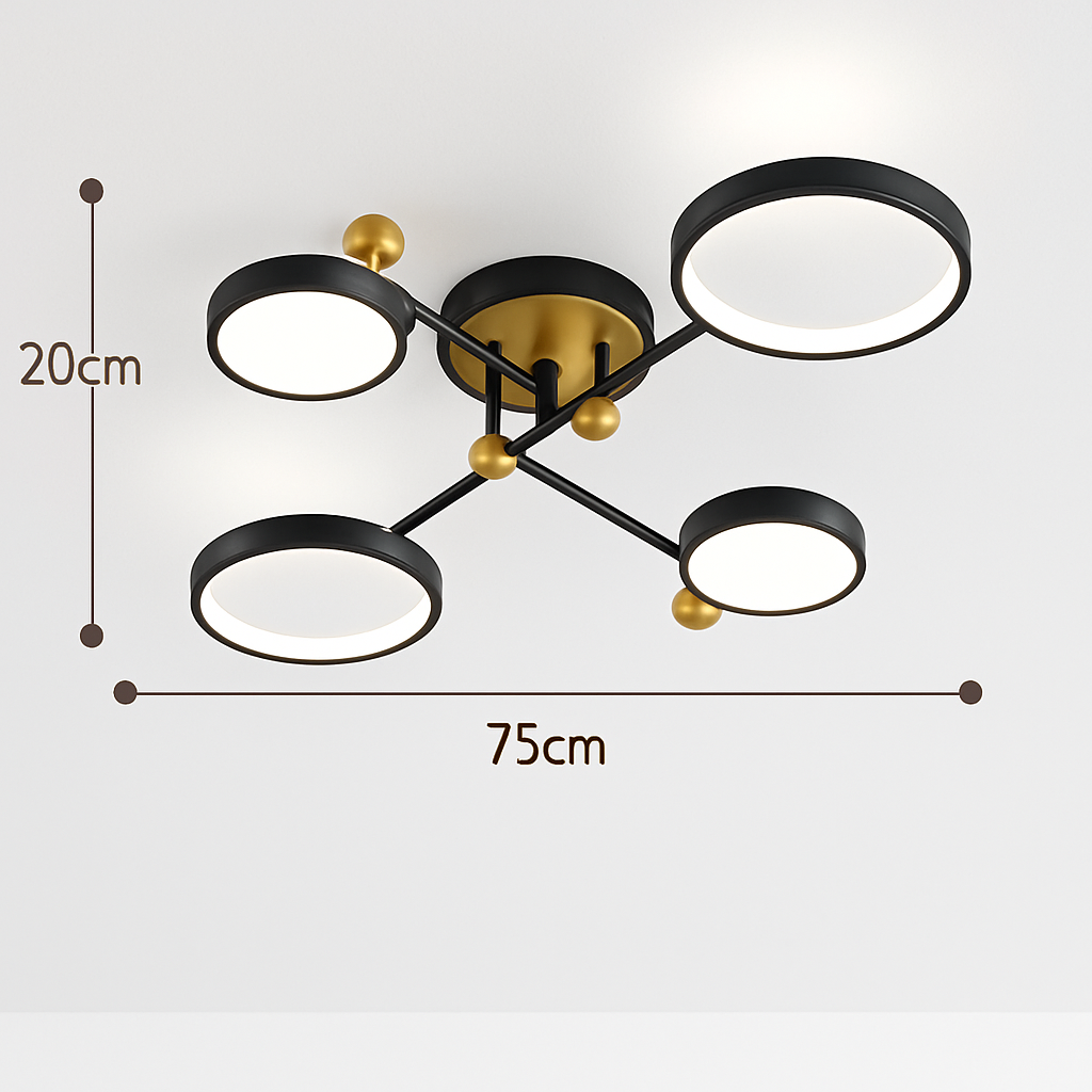 Suspension LED moderne or noir gradation tél.
