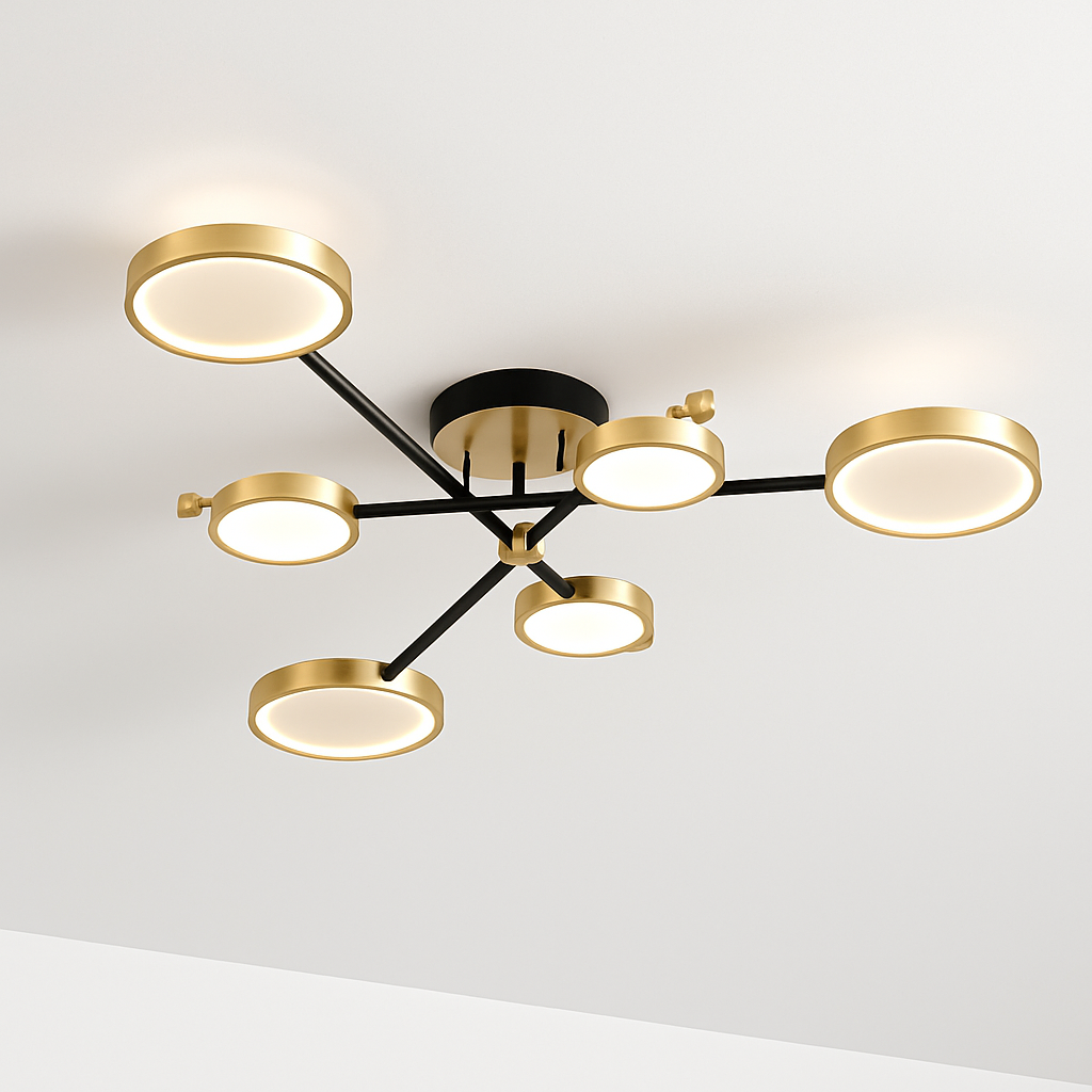 Suspension LED moderne or noir gradation tél.