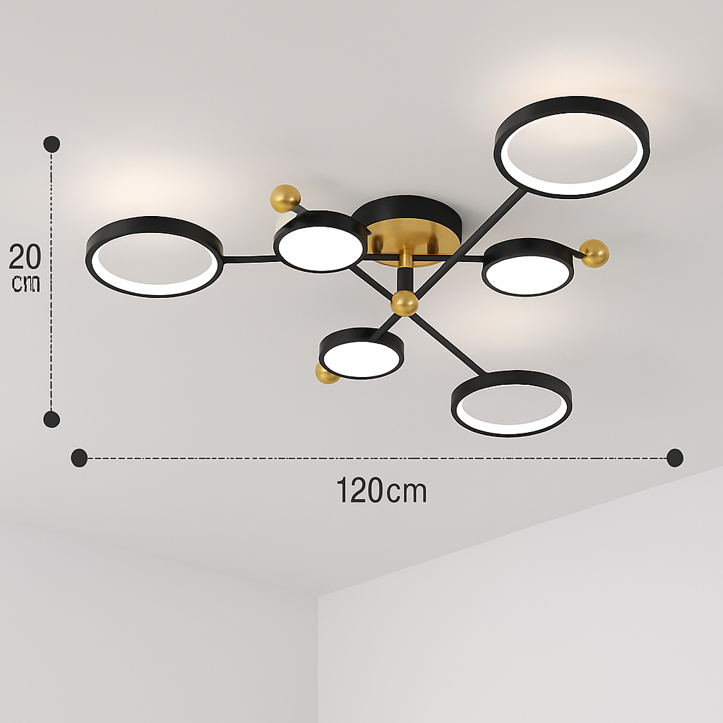 Suspension LED moderne or noir gradation tél.