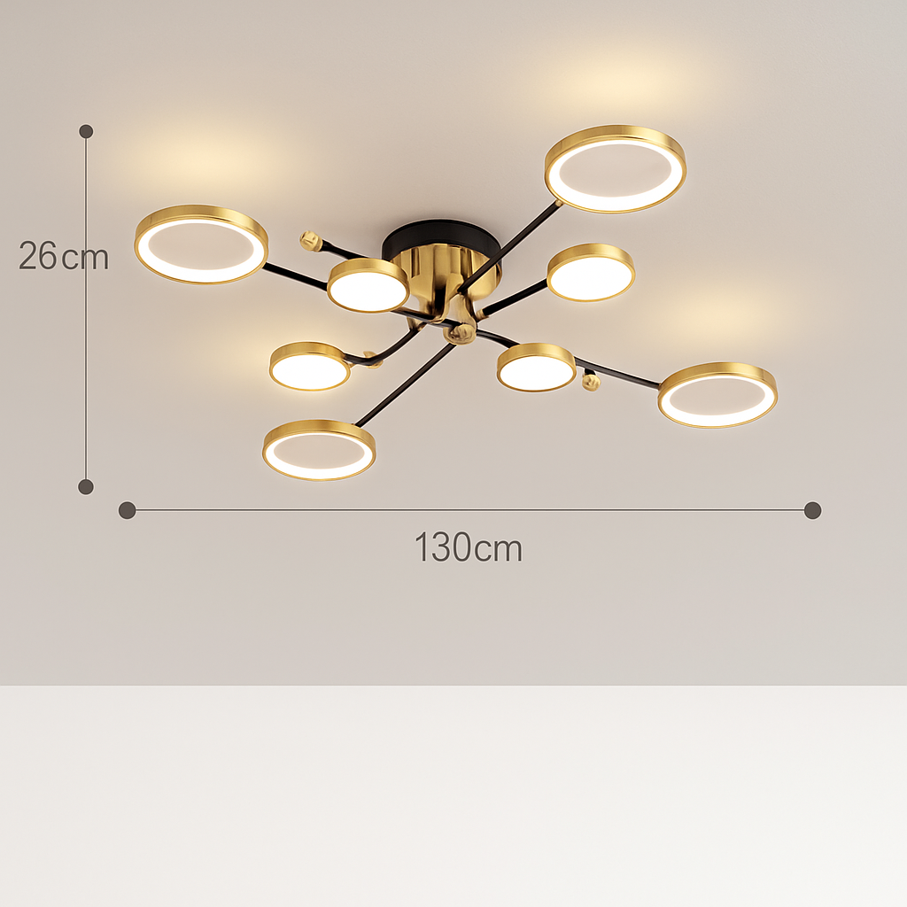 Suspension LED moderne or noir gradation tél.