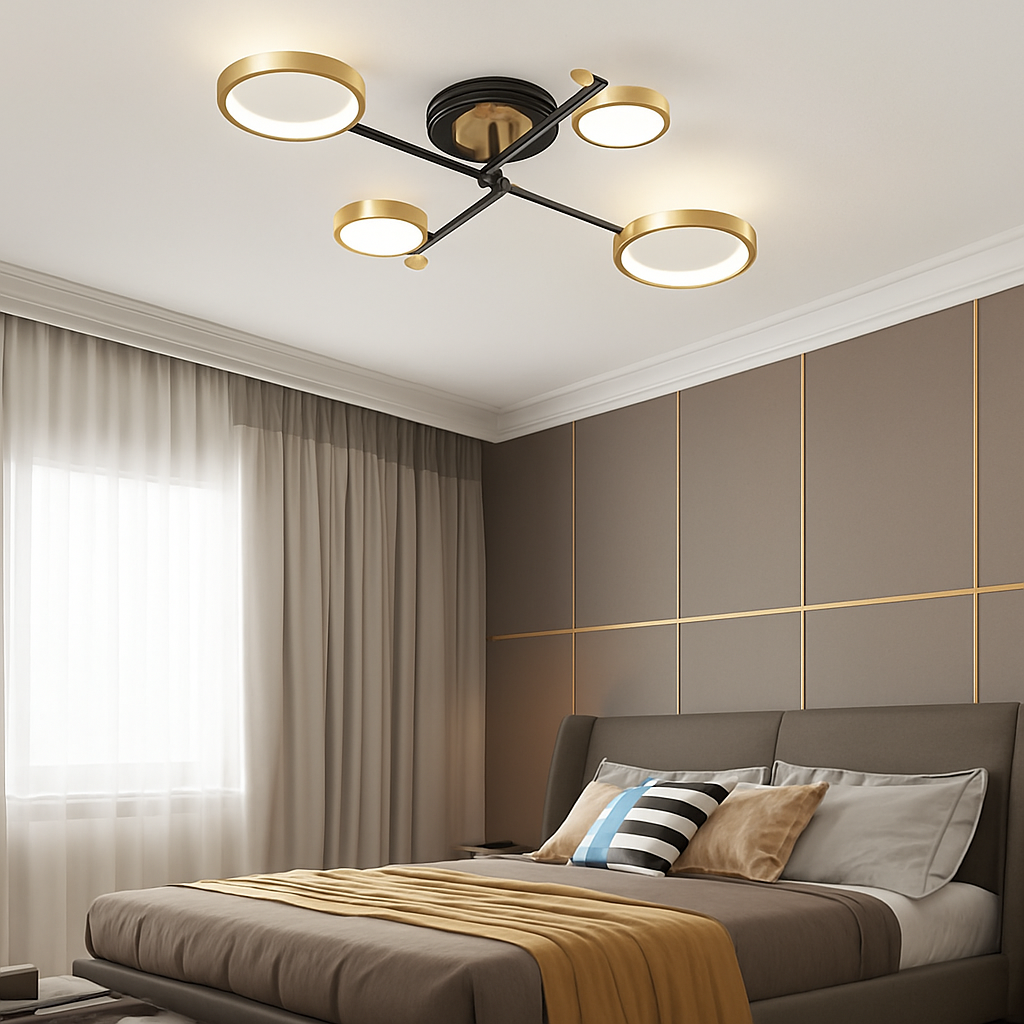 Suspension LED moderne or noir gradation tél.