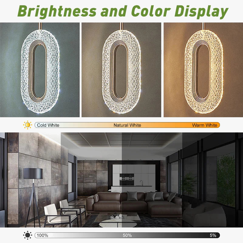 suspension à led moderne pour éclairage intérieur décoratif