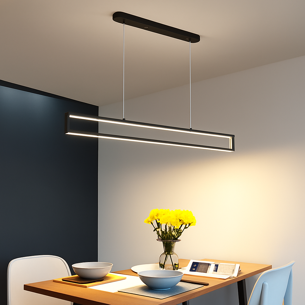 suspension led moderne pour éclairage intérieur rectangulaire