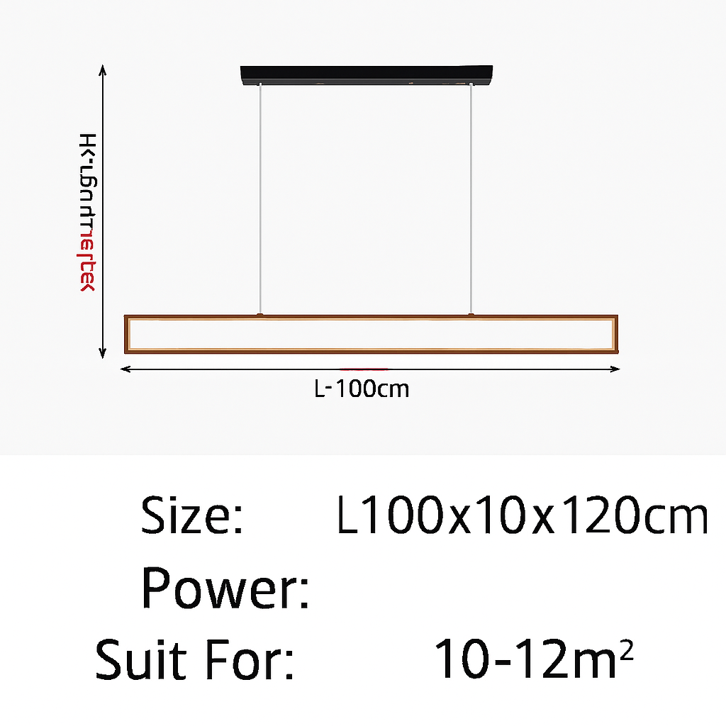 suspension led moderne pour éclairage intérieur rectangulaire