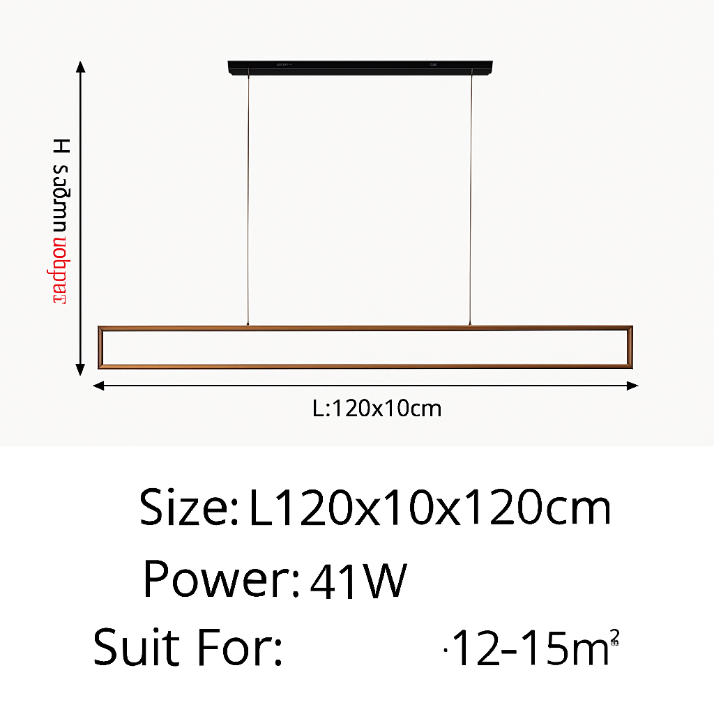 suspension led moderne pour éclairage intérieur rectangulaire