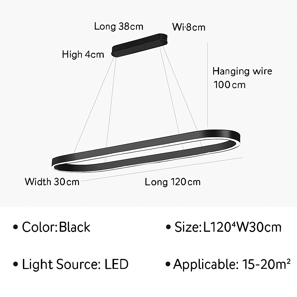 suspension à led moderne pour décoration intérieure élégante