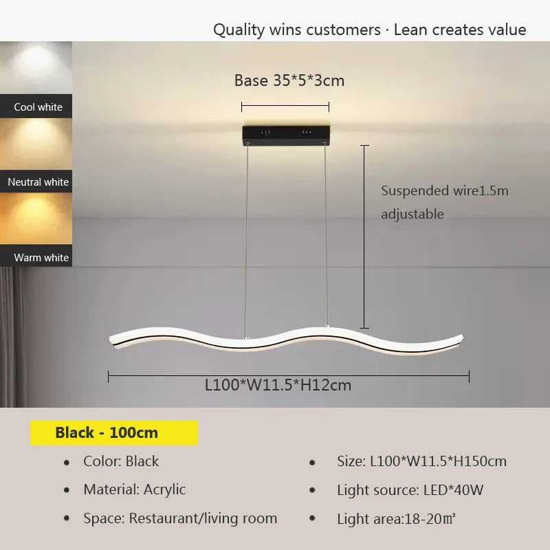 suspension led moderne pour décoration intérieure élégante