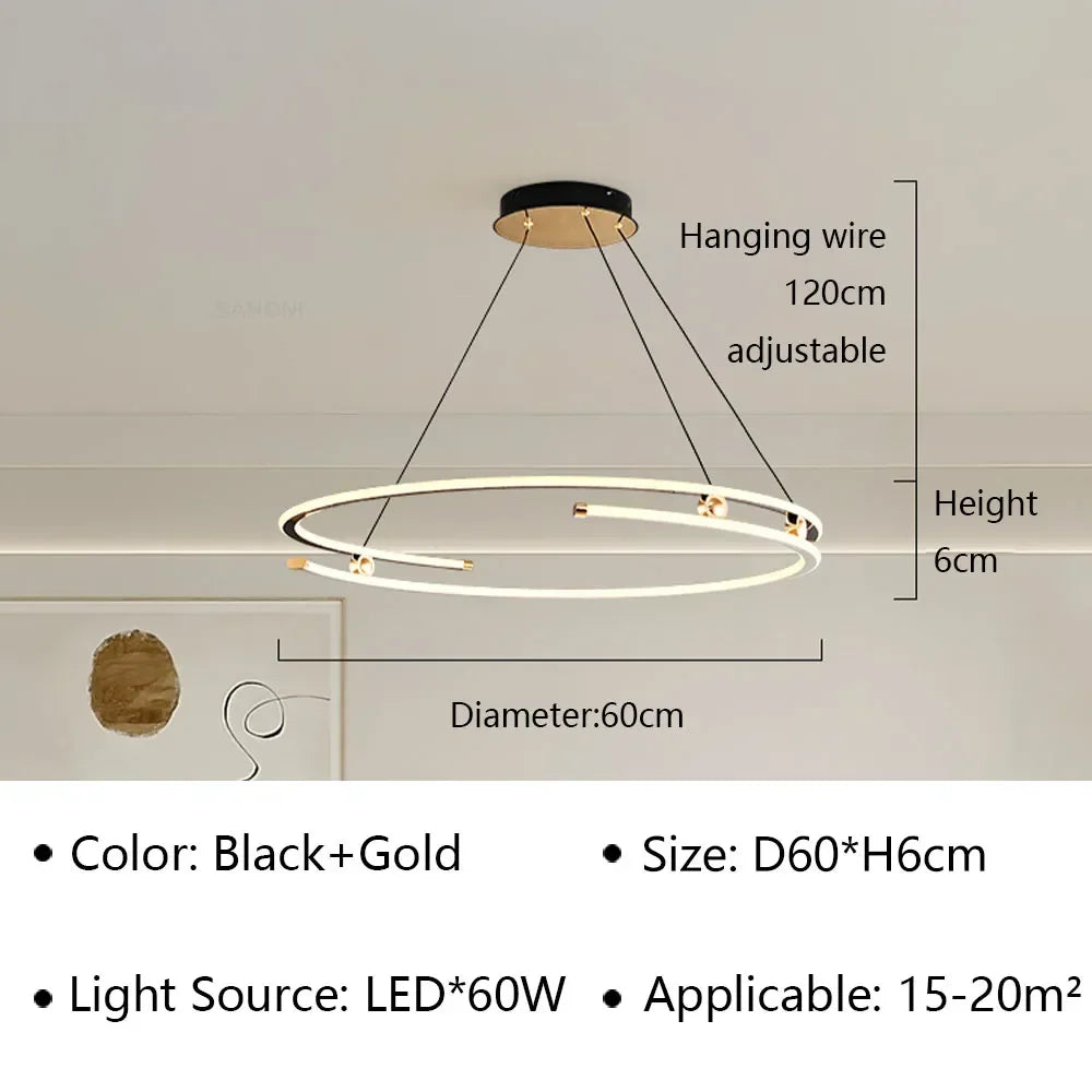 suspension led moderne pour décoration intérieure élégante