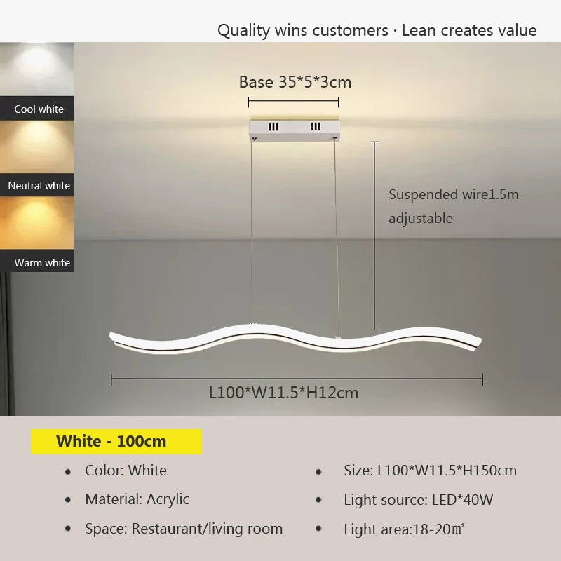 suspension led moderne pour décoration intérieure élégante