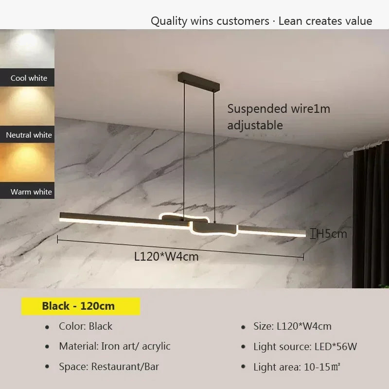 suspension LED moderne pour décoration intérieure élégante