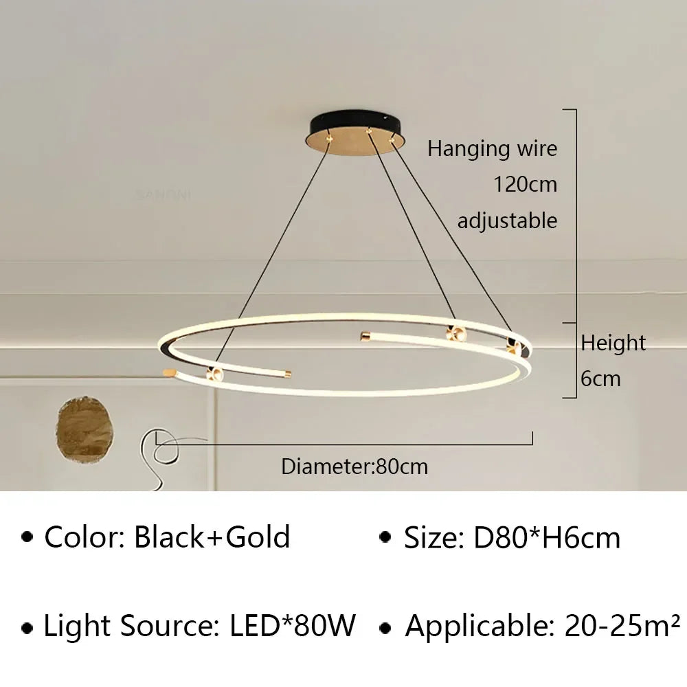 suspension led moderne pour décoration intérieure élégante