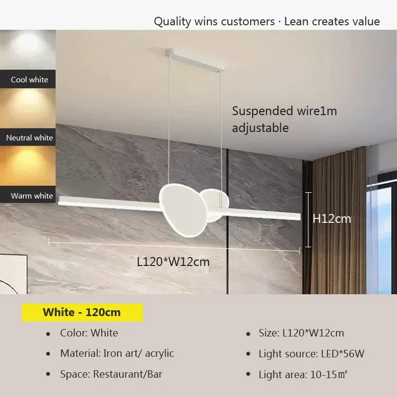 suspension LED moderne pour décoration intérieure élégante