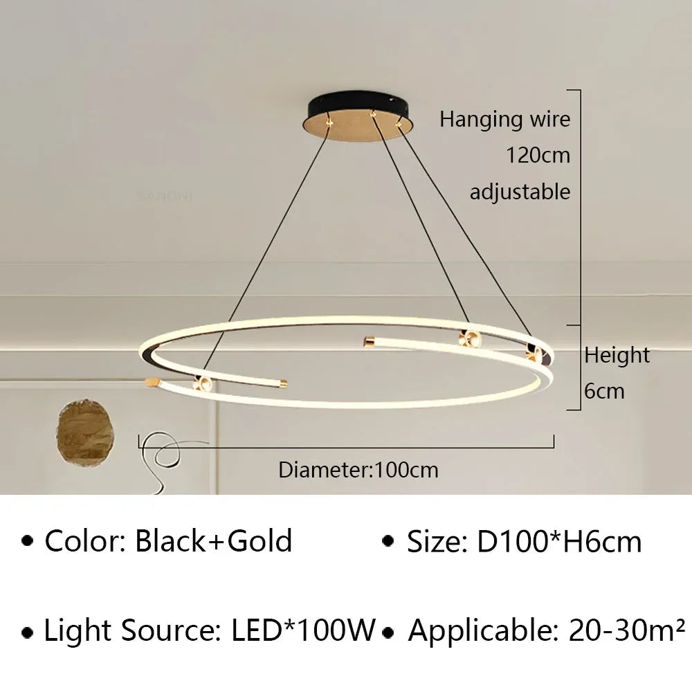 suspension led moderne pour décoration intérieure élégante