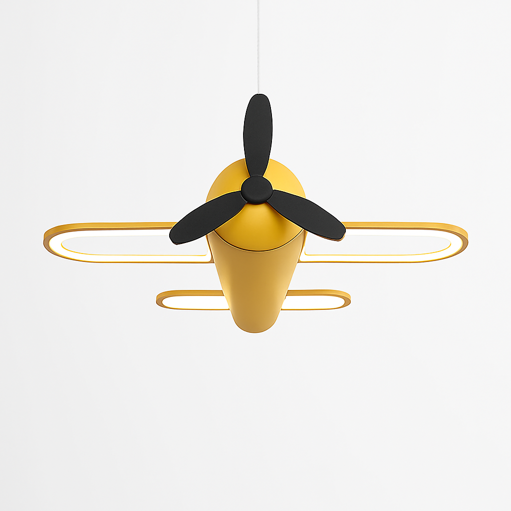 suspension led moderne pour enfants avec motif avion lumineux