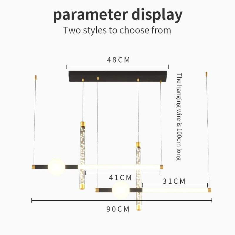 suspension led moderne pour intérieur style simple et épuré
