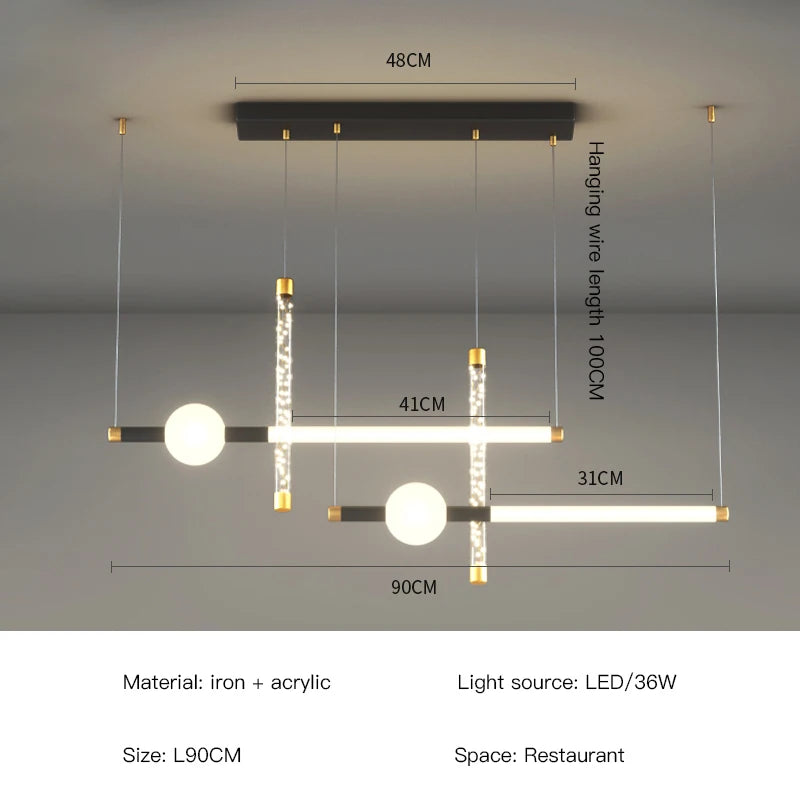 suspension led moderne pour intérieur style simple et épuré
