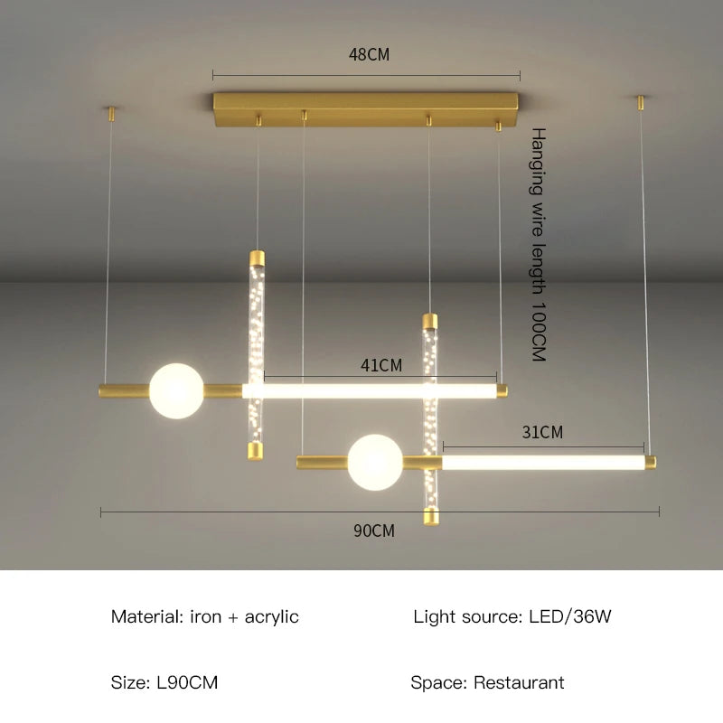 suspension led moderne pour intérieur style simple et épuré
