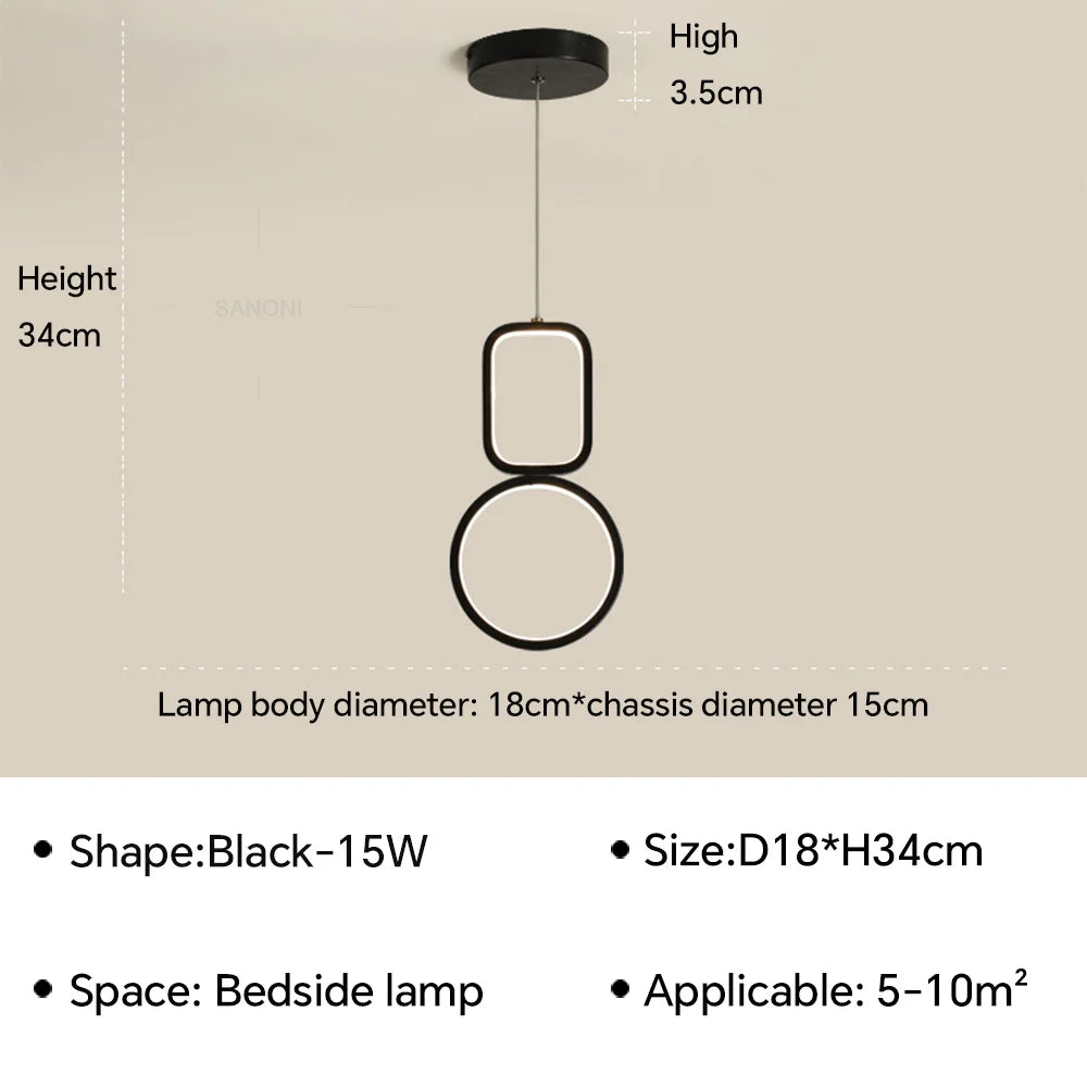 suspension led moderne pour un éclairage décoratif intérieur