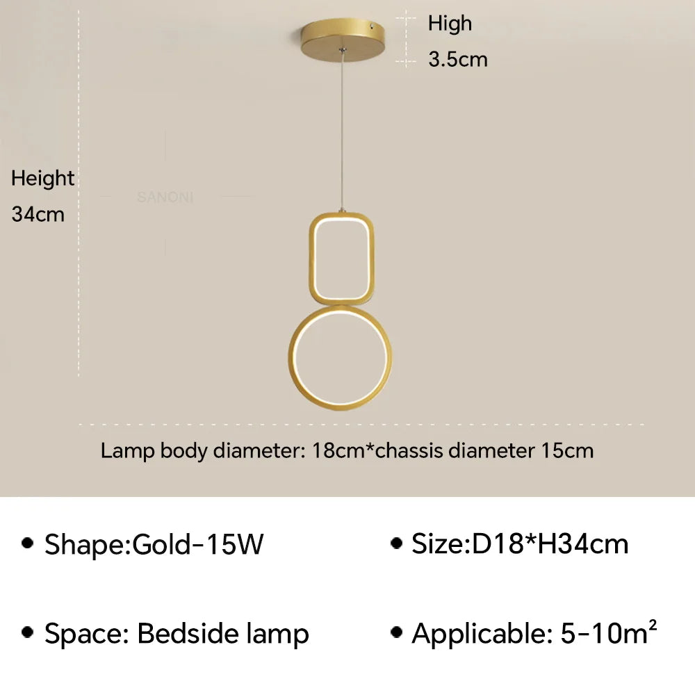 suspension led moderne pour un éclairage décoratif intérieur
