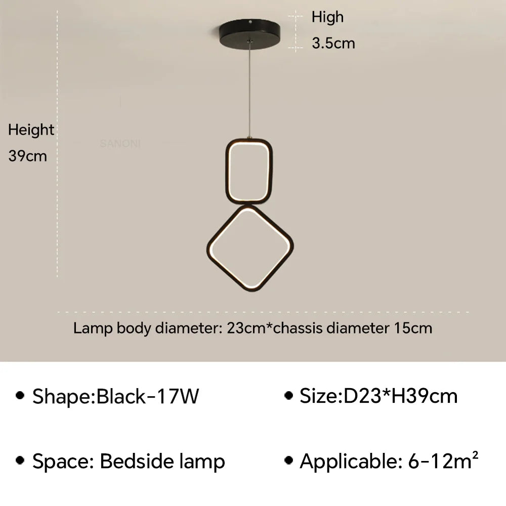 suspension led moderne pour un éclairage décoratif intérieur