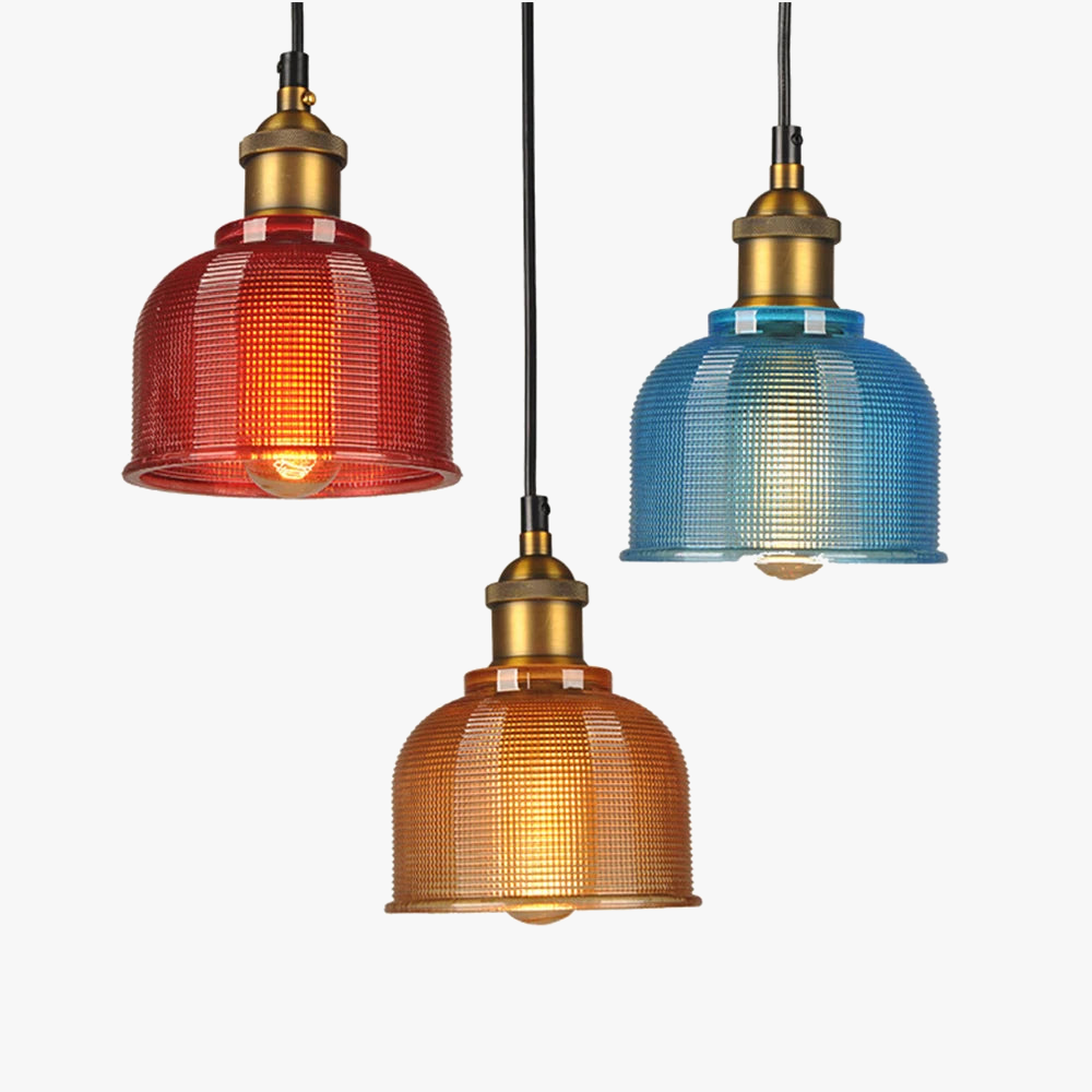 suspension led moderne rétro gzmj rayure bonbons verre