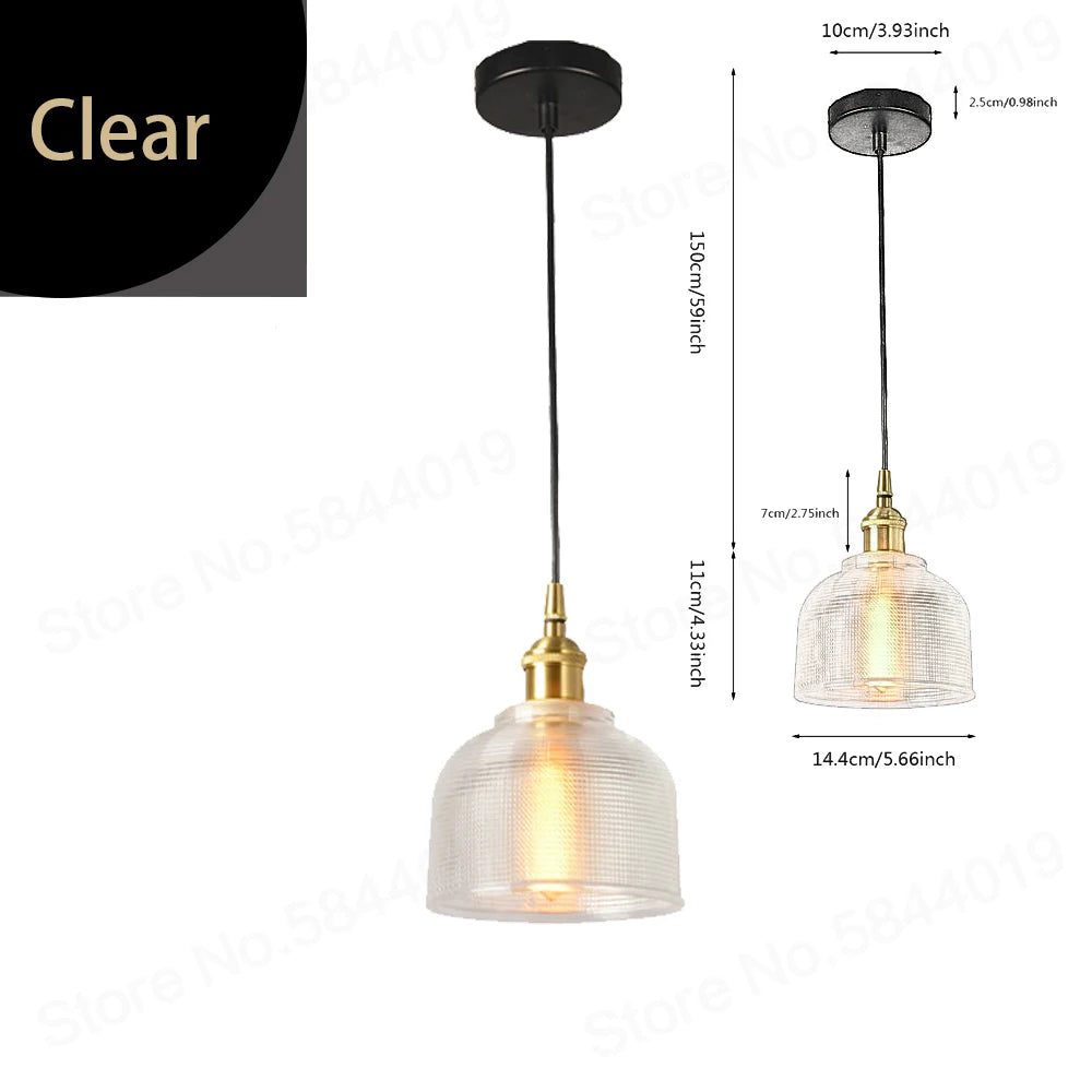 suspension led moderne rétro gzmj rayure bonbons verre