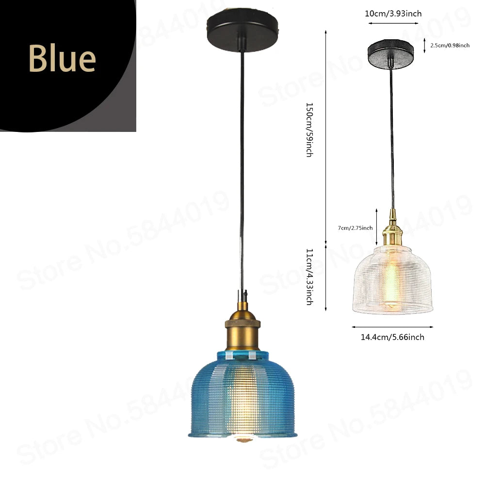 suspension led moderne rétro gzmj rayure bonbons verre