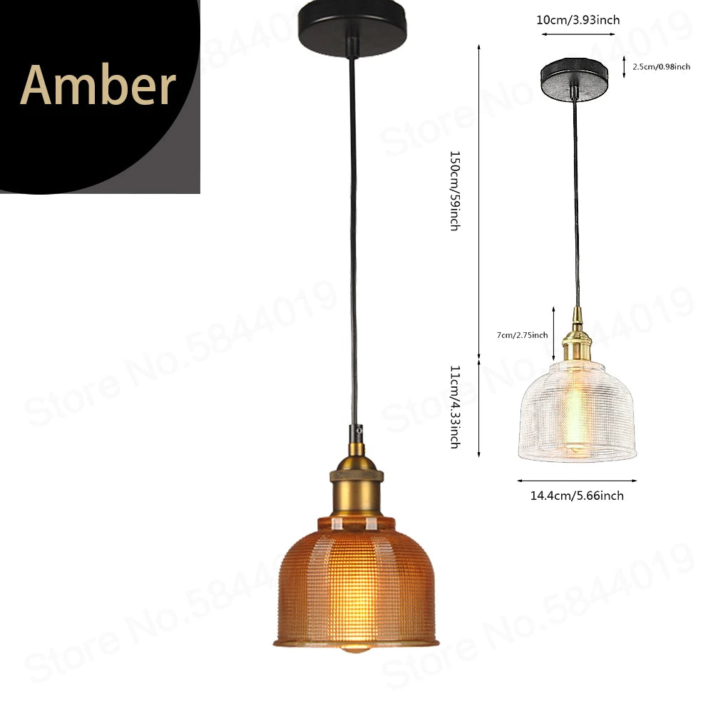 suspension led moderne rétro gzmj rayure bonbons verre