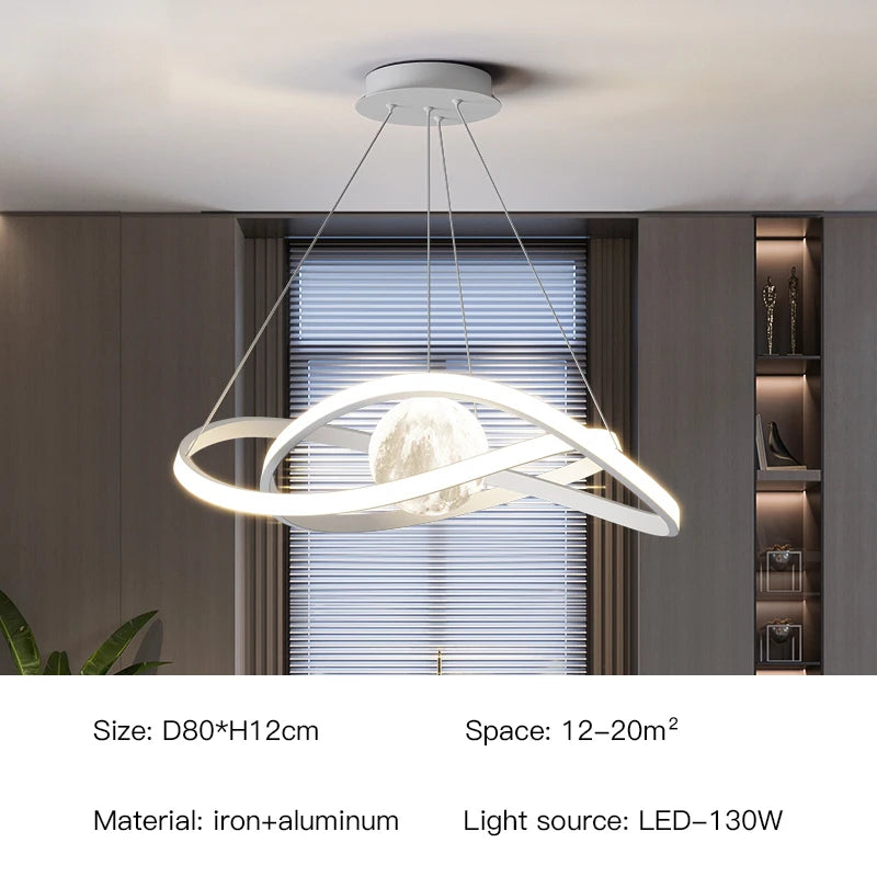 suspension led moderne style art noir pour intérieur
