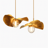 Suspension LED modernes en laiton feuille de Lotus pour Restaurant Table basse cuisine île lustre décor à la maison Lustres Luminaires