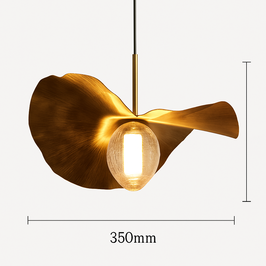 Suspension LED modernes en laiton feuille de Lotus pour Restaurant Table basse cuisine île lustre décor à la maison Lustres Luminaires