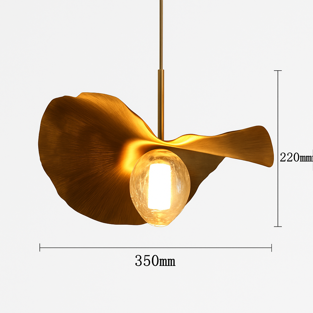 Suspension LED modernes en laiton feuille de Lotus pour Restaurant Table basse cuisine île lustre décor à la maison Lustres Luminaires